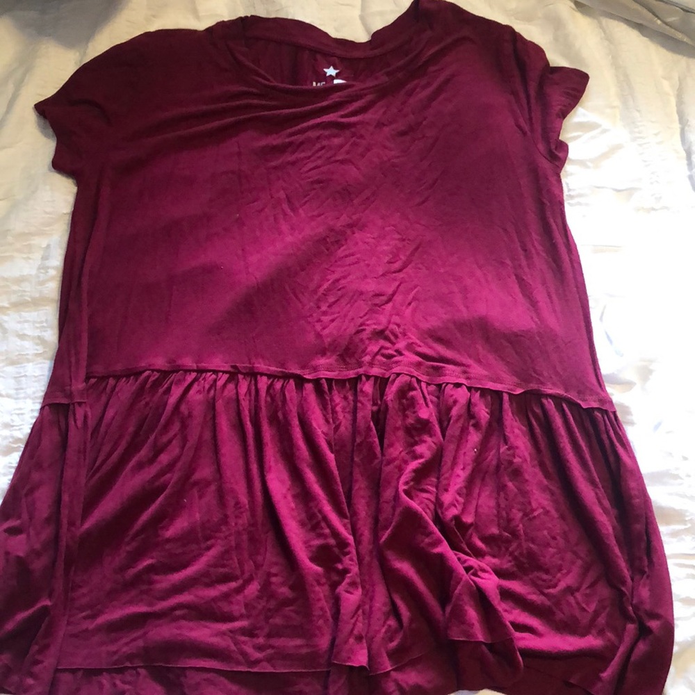Burgundy babydoll flowy top